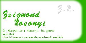 zsigmond mosonyi business card